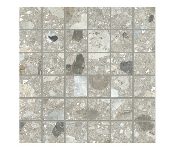Lombarda Mosaico 5x5 Cenere Mix | Keramik Fliesen | EMILGROUP