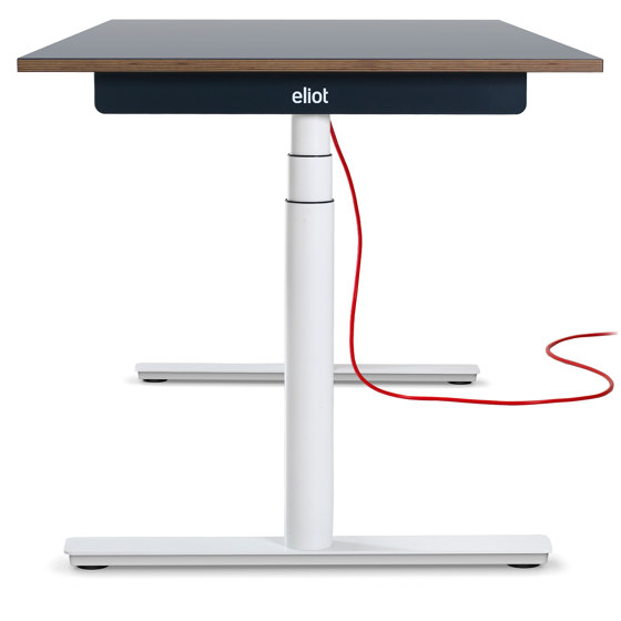 Eliot Original White mit Tischplatte Multiplex Fenix Grigio | Tischgestelle | Smartfurniture