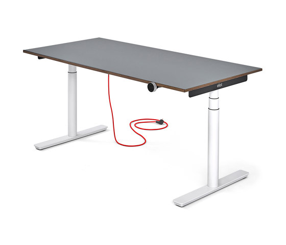 Eliot Original White with tabletop Multiplex Fenix Grigio | Tréteaux | Smartfurniture