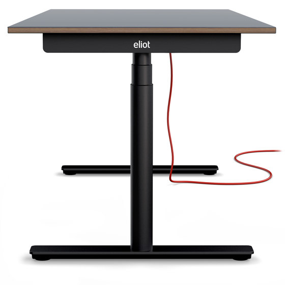 Eliot Original Black with tabletop Multiplex Fenix Grigio | Tréteaux | Smartfurniture