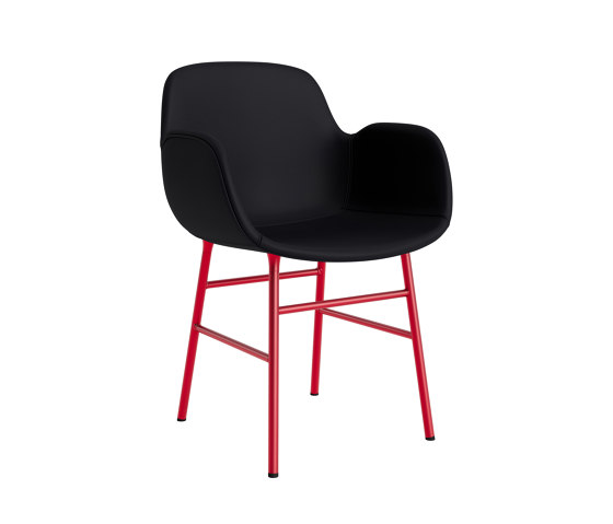 Form Armchair Full Upholstery Steel Bright Red Ultra 41599 | Chairs | Normann Copenhagen