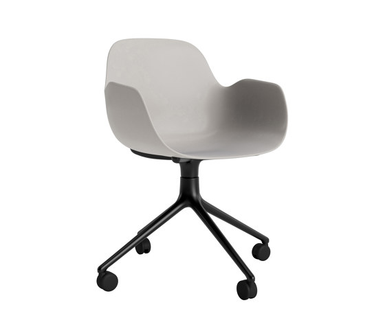 Form Armchair Swivel 4W Black Alu Warm Grey | Stühle | Normann Copenhagen