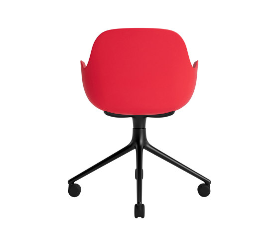 Form Armchair Swivel 4W Black Alu Bright Red | Chairs | Normann Copenhagen