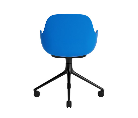 Form Armchair Swivel 4W Black Alu Bright Blue | Chaises | Normann Copenhagen