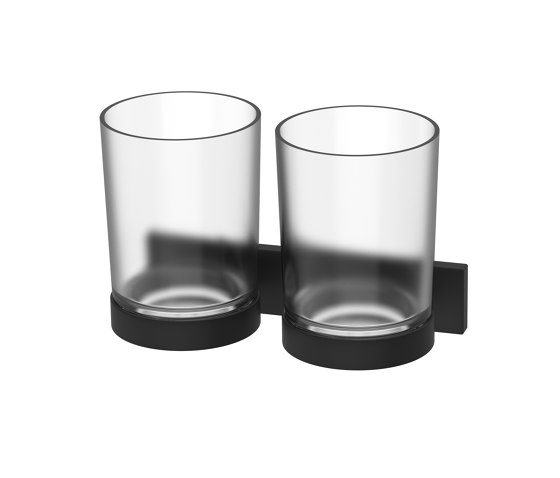 SIGNA Glass holder double with frosted glass | Portacepillos / Portavasos | Bodenschatz
