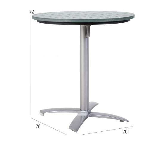 Victory | BarTable Stone Grey, Aluminium, Ø 70 cm | Bistro tables | MBM