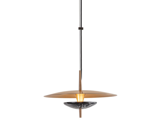 Luna | 350 Pendant - Antique Brass - Black Marble | Lámparas de suspensión | J. Adams & Co