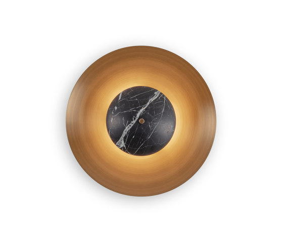 Luna | 350 Wall Light - Antique Brass - Black Marble | Wandleuchten | J. Adams & Co