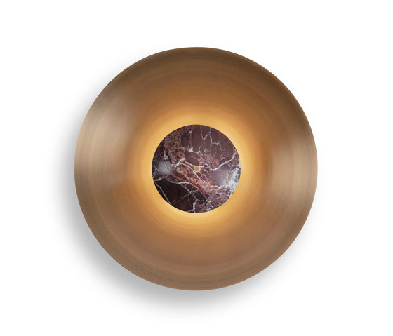 Luna | 450 Wall Light - Antique Brass - Red Marble | Wandleuchten | J. Adams & Co