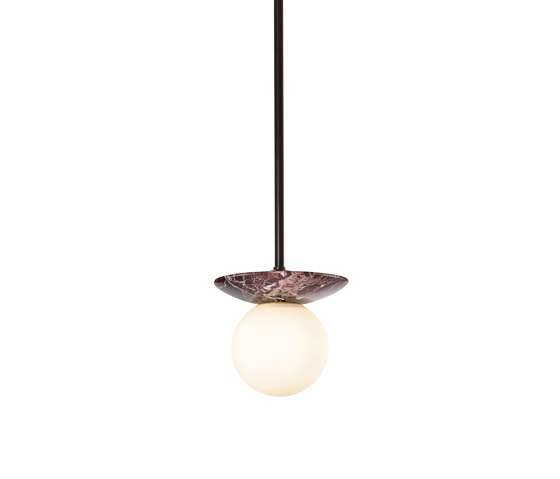 Orbit | Pendant - Bronze & Red Marble | Lámparas de suspensión | J. Adams & Co