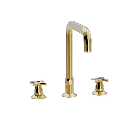 Cross-handle faucet with u200 spout | Robinetterie pour lavabo | TONI Copenhagen