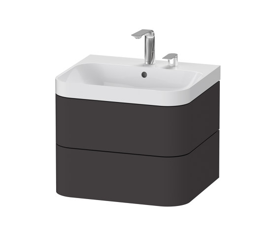Happy D.2 Plus furniture washbasin C-shaped with substructure wall hanging | Mobili lavabo | DURAVIT