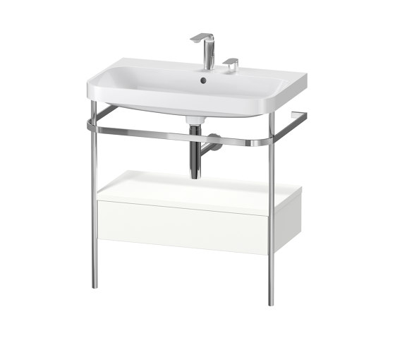 Happy D.2 Plus furniture washbasin C-shaped with metal console soil | Mobili lavabo | DURAVIT