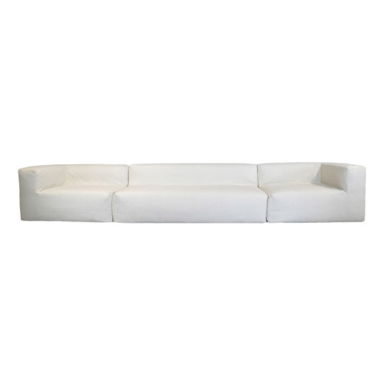 Innensofa | Indoor-Sofa modular abnehmbar aus Bouclé-Wolle 5/6 Sitzer, weiß | Sofas | MX HOME