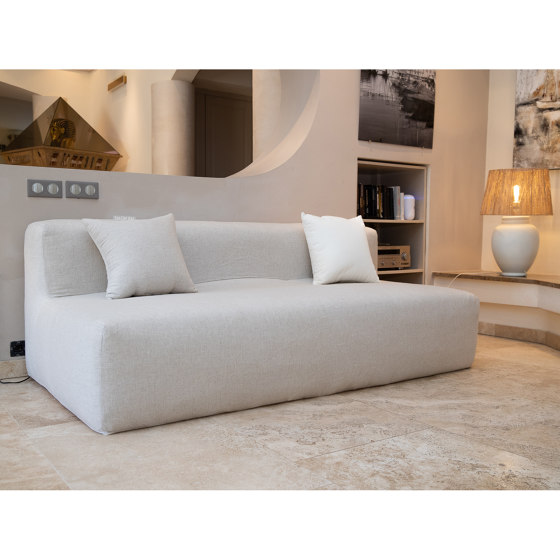 Indoor modular sofa | Modular sofa - Removable cover 5/6-seater - Linen | Sofas | MX HOME