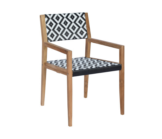 Vienna Dining Armchair Full Weaving Diamond B&W | Stühle | cbdesign