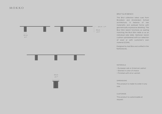 Brut Slim Bench | Sitzbänke | MOKKO
