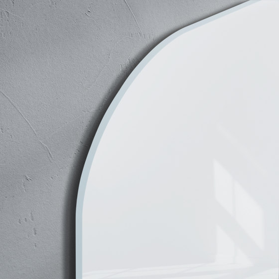 Tableau blanc en verre Artverum avec coins arrondis, blanc, 180 x 120 x 1 cm | Chevalets de conférence / tableaux | Sigel