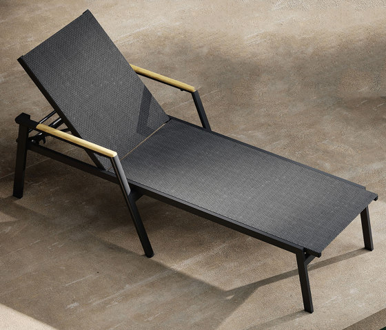 Gemma Charcoal Chaise Lounge | Lettini giardino | SNOC