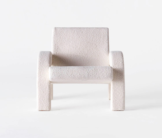 Arco Lounge Chair Boucle White | Chaises | Dustydeco