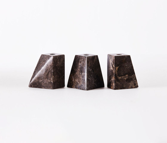 Pyramid Candle Holders Grey | Bougeoirs | Dustydeco