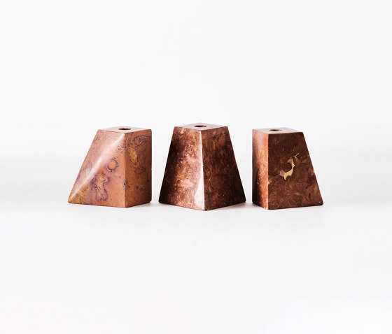Pyramid Candle Holders Red | Bougeoirs | Dustydeco