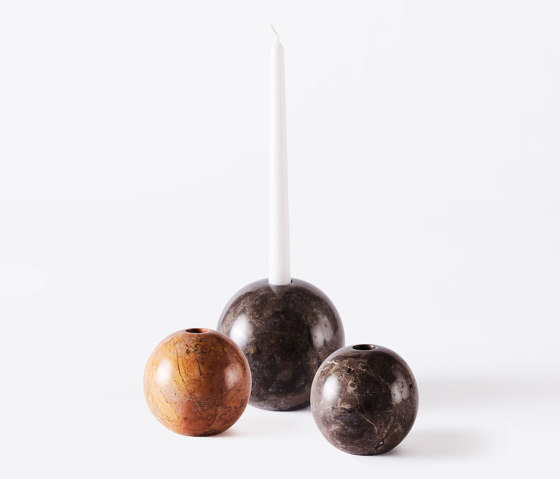 Sphere Candle Holders - Set Of 3 Grey | Candelabros | Dustydeco