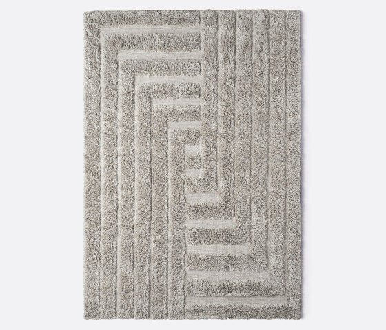 Shaggy Labyrinth Grey Rug | 250 x 350cm | Formatteppiche | Dustydeco