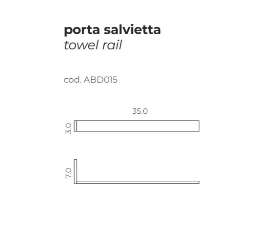 Perpendicular towel rail 35 cm | Towel rails | mg12