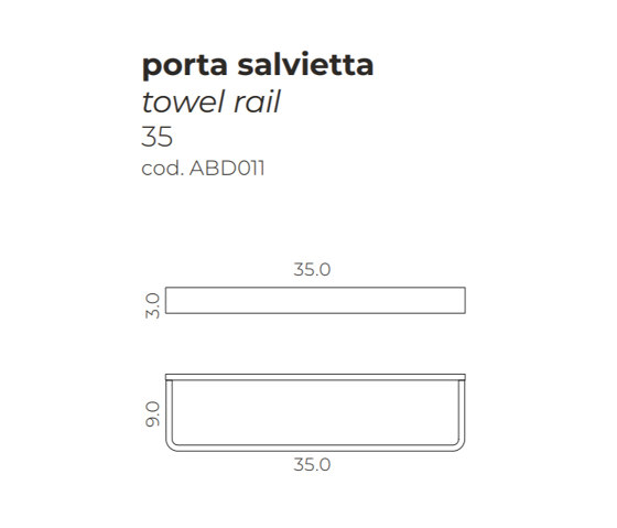 Towel rail 35 cm | Estanterías toallas | mg12
