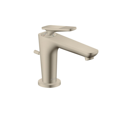 AXOR Citterio C Single lever basin mixer 90 with CoolStart for hand washbasins and pop-up waste set - cubic cut | Brushed Nickel | Wash basin taps | AXOR