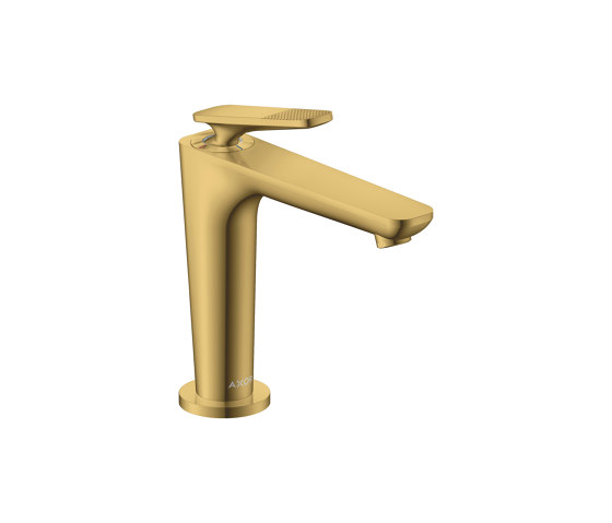 AXOR Citterio C Single lever basin mixer 125 with CoolStart and waste set - cubic cut | Polished Gold Optic | Wash basin taps | AXOR