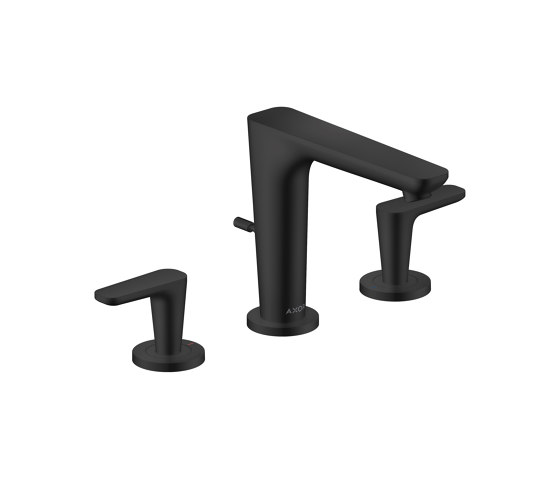 AXOR Citterio C 3-hole basin mixer 125 with pop-up waste set | Matt black | Wash basin taps | AXOR