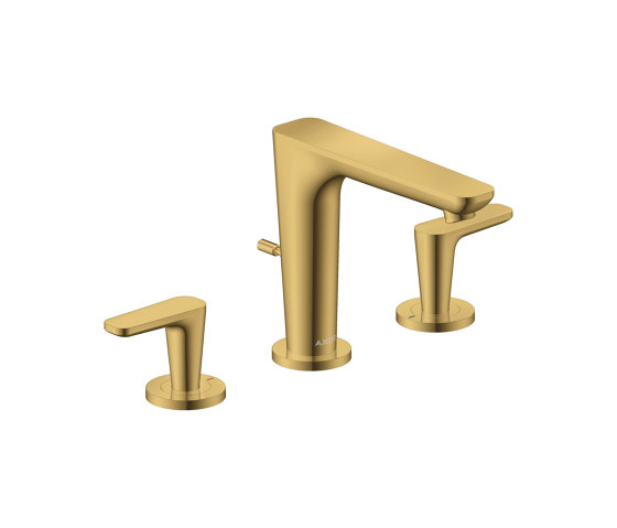 AXOR Citterio C 3-hole basin mixer 125 with pop-up waste set | Polished Gold Optic | Wash basin taps | AXOR