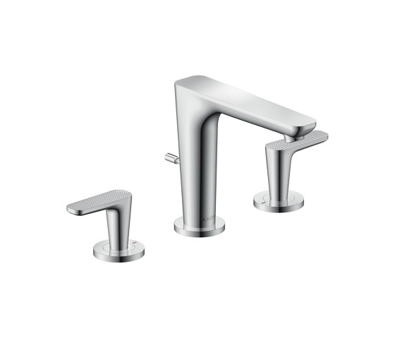 AXOR Citterio C 3-hole basin mixer 125 with pop-up waste set - cubic cut | Wash basin taps | AXOR