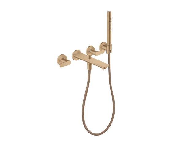 AXOR Citterio C 3-hole bath mixer for concealed installation wall-mounted with hand shower | Brushed Bronze | Bath taps | AXOR