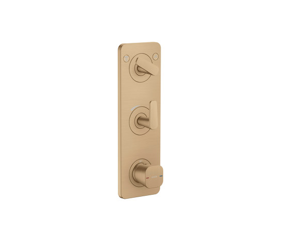 AXOR Citterio C Thermostatmodul 380/120 Unterputz mit Platte für 2 Verbraucher | Brushed Bronze | Duscharmaturen | AXOR