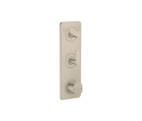 AXOR Citterio C Thermostatic module 380/120 for concealed installation with plate for 2 functions | Brushed Nickel | Shower controls | AXOR