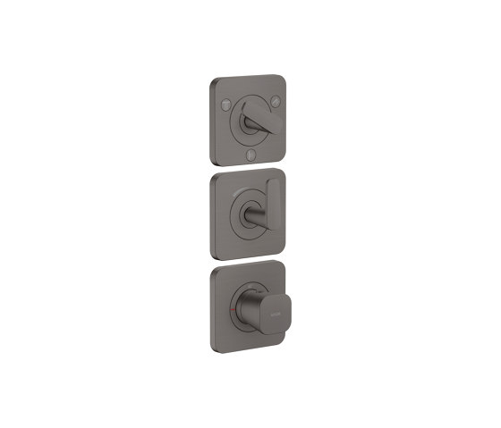 AXOR Citterio C Thermostatic module 380/120 for concealed installation with escutcheons for 3 functions | Brushed Black Chrome | Shower controls | AXOR