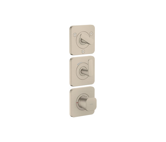 AXOR Citterio C Thermostatic module 380/120 for concealed installation with escutcheons for 3 functions | Brushed Nickel | Shower controls | AXOR
