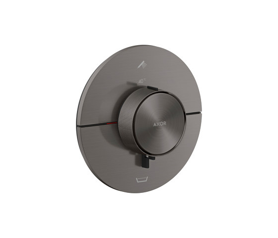 AXOR ShowerSelect ID Termostato empotrado round para 2 funciones con combinación de seguridad integrada según EN1720 | Cromo negro cepillado | Grifería para duchas | AXOR