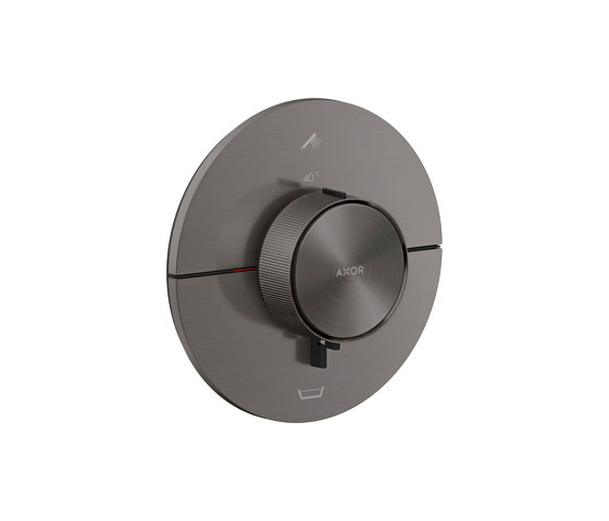 AXOR ShowerSelect ID Termostatico ad incasso round per 2 utenze con combinazione di sicurezza vasca integrata | Cromo Nero Spazzolato | Rubinetteria doccia | AXOR