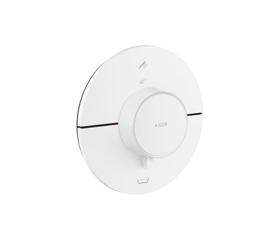 AXOR ShowerSelect ID Set de finition rond pour mitigeur thermostatique encastré avec 2 fonctions et avec combinaison de sécurité EN1723 | Blanc mat | Robinetterie de douche | AXOR