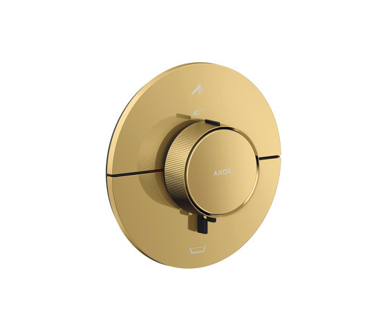 AXOR ShowerSelect ID Thermostat Unterputz rund für 2 Verbraucher mit integrierter Sicherungskombi nach EN1721 | Polished Gold Optic | Duscharmaturen | AXOR