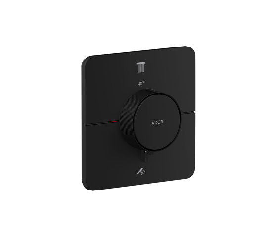 AXOR ShowerSelect ID Thermostat for concealed installation softsquare for 2 functions | Matt black | Shower controls | AXOR