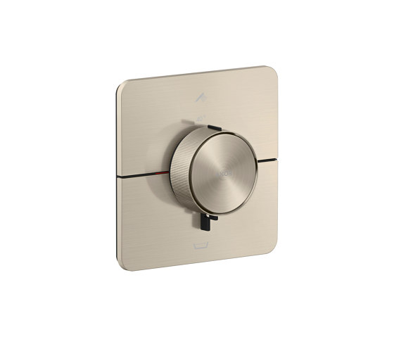 AXOR ShowerSelect ID Set de finition softsquare pour mitigeur thermostatique encastré avec 2 fonctions et avec combinaison de sécurité EN1722 | Nickel brossé | Robinetterie de douche | AXOR