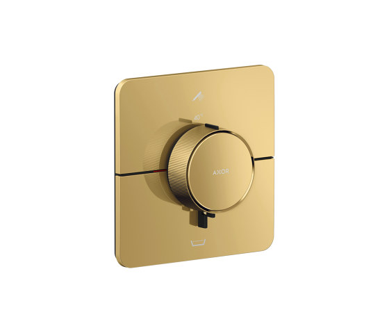 AXOR ShowerSelect ID Thermostat Unterputz softsquare für 2 Verbraucher mit integrierter Sicherungskombi nach EN1721 | Polished Gold Optic | Duscharmaturen | AXOR