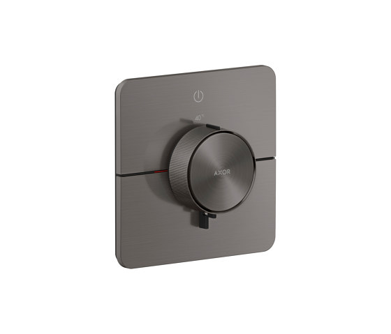 AXOR ShowerSelect ID Set de finition softsquare pour mitigeur thermostatique encastré avec 1 fonction | Noir chromé brossé | Robinetterie de douche | AXOR