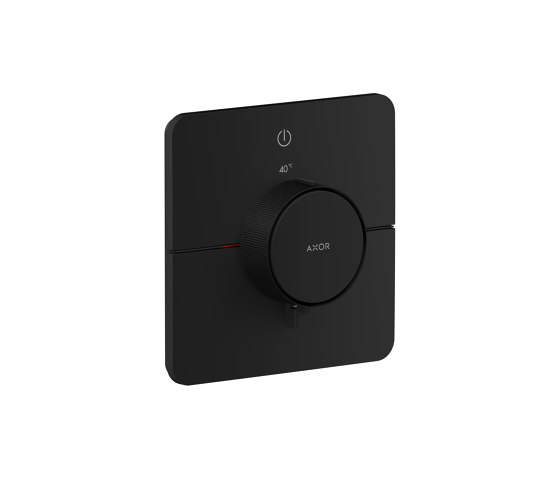 AXOR ShowerSelect ID Thermostat for concealed installation softsquare for 1 function | Matt black | Shower controls | AXOR