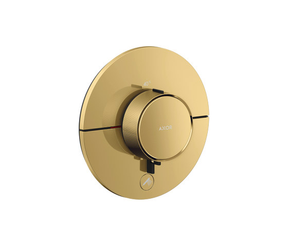 AXOR ShowerSelect ID Thermostat HighFlow for concealed installation round for 1 function and additional outlet | Polished Gold Optic | Shower controls | AXOR